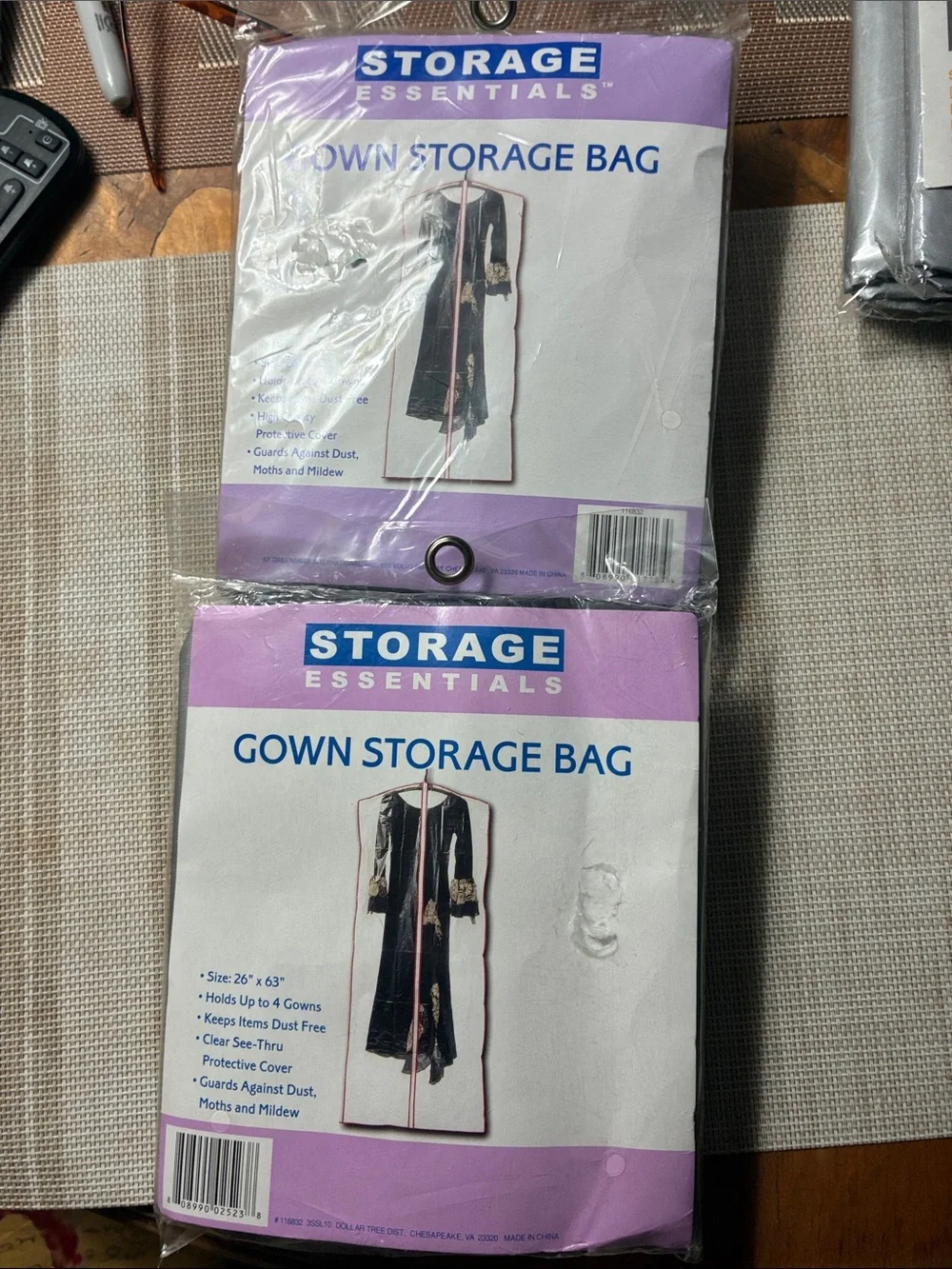 Gown Storage Bag - White/Clear